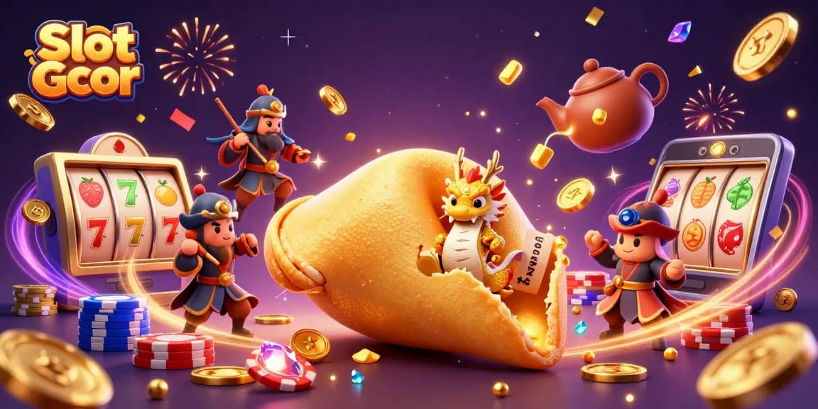 Experience Slot Gcor with vibrant, dynamic slot reels and exciting gold-themed characters.