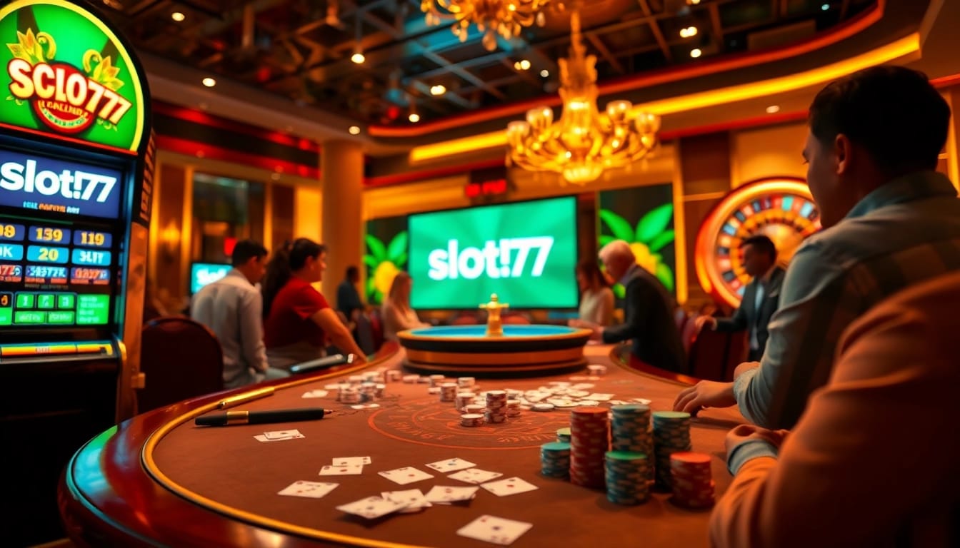 Experience excitement with the slot777 login feature at a vibrant casino table.