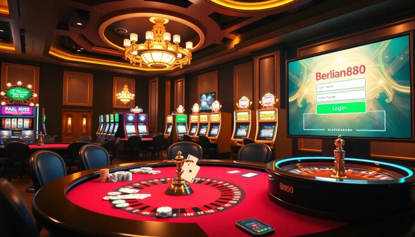 Experience the excitement of online gambling with berlian888 login at a vibrant casino table.