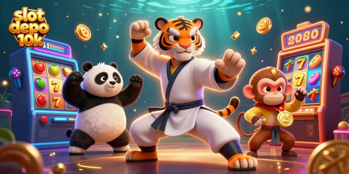 Experience thrilling fun with slot depo 10k featuring lucky symbols and charming characters in action.