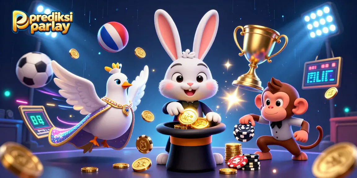 Engage with prediksi parlay strategy in this vibrant sports betting themed illustration.
