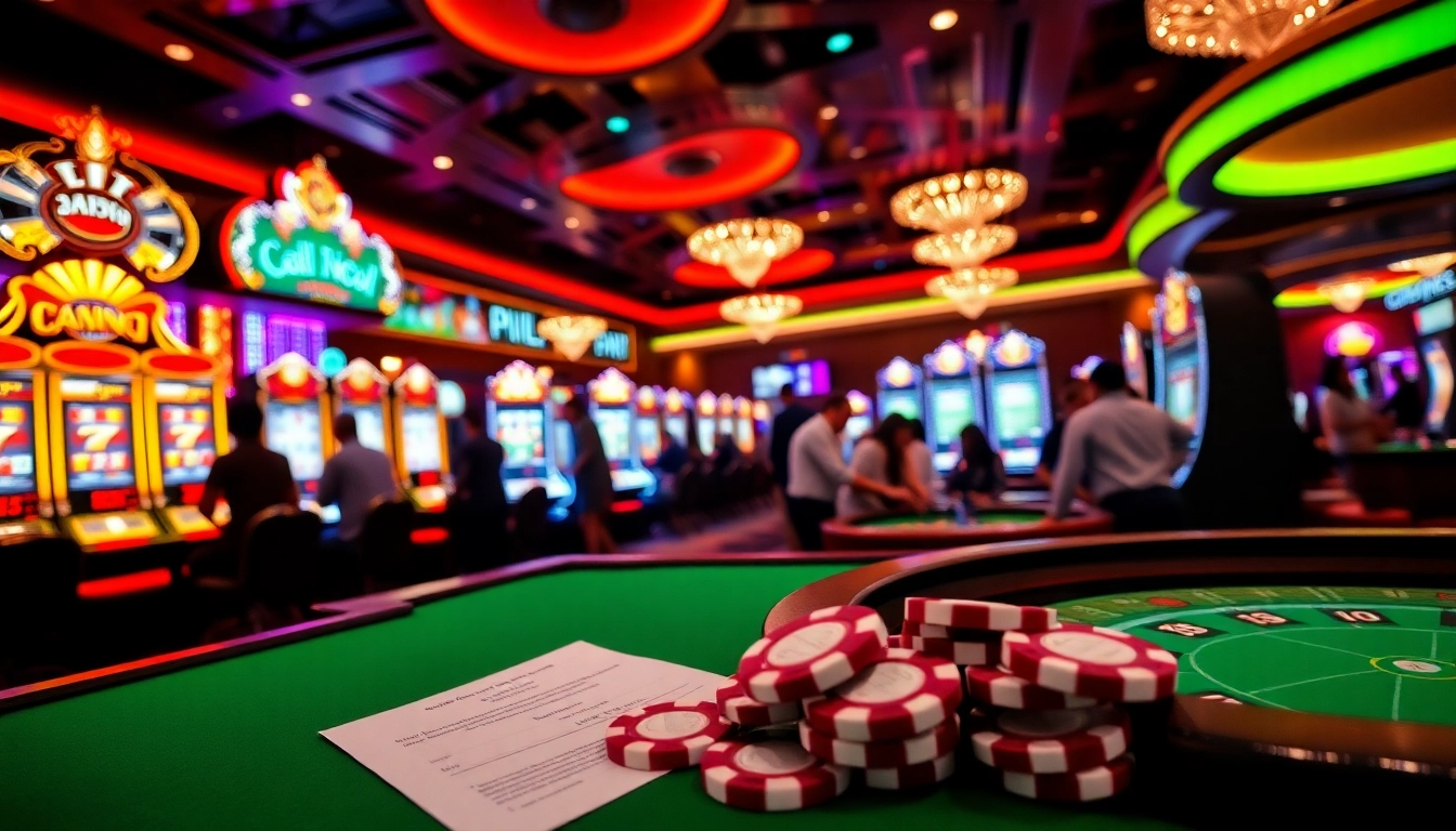 Players enjoying the excitement of jagoan86 slot machines in a vibrant casino atmosphere.