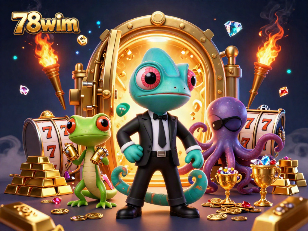 Experience thrilling casino action with the vibrant 78wim scene showcasing colorful characters and slot real excitement.