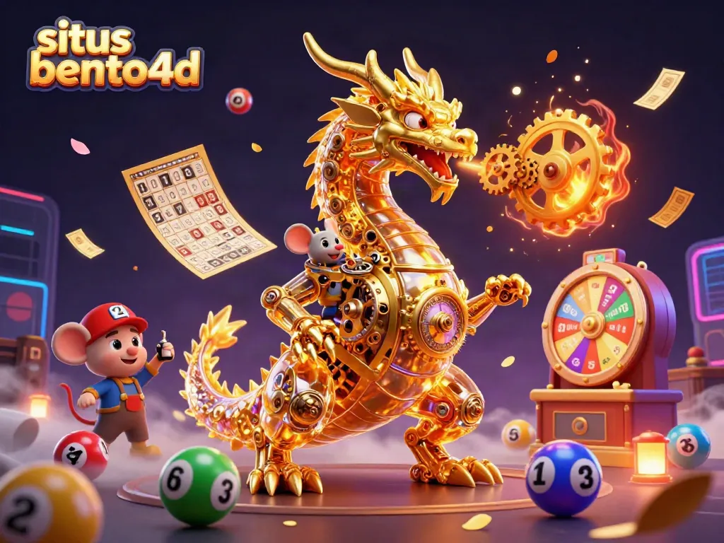 Experience the excitement at situs bento4d with our 3D golden dragon and vibrant gaming elements.