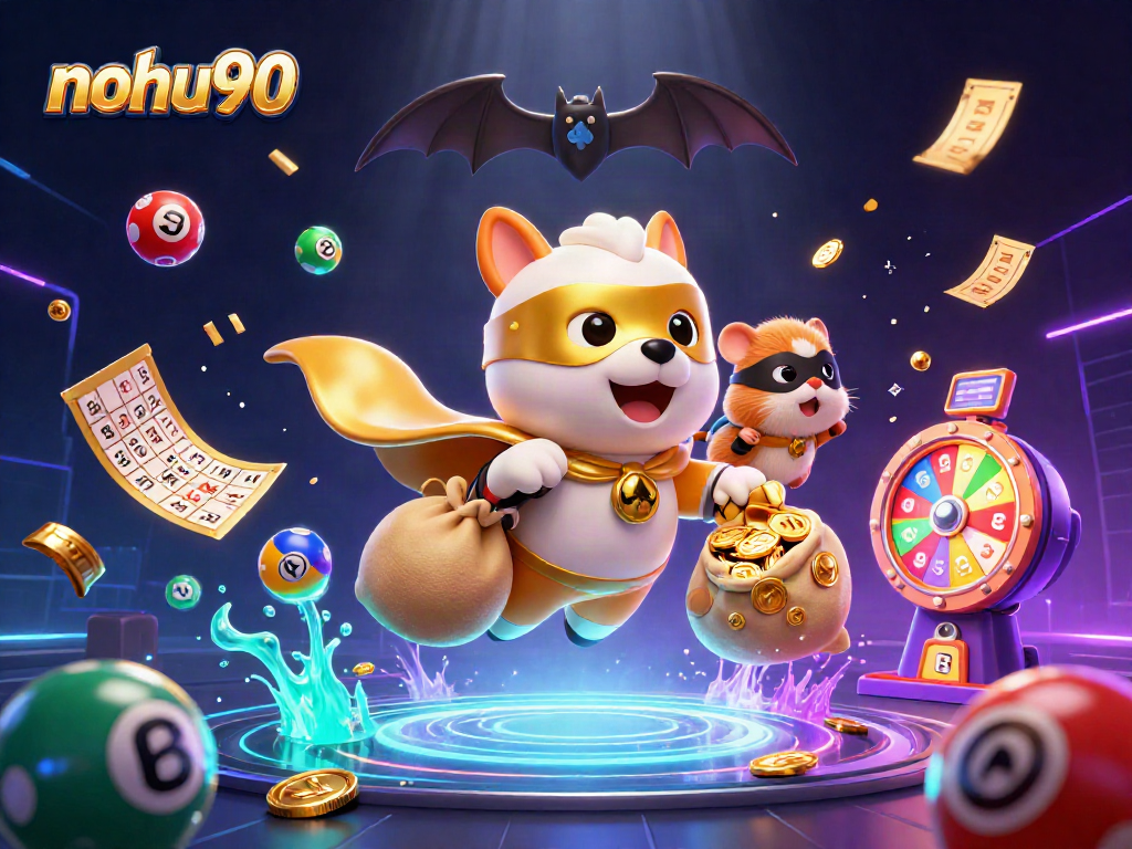 Engage with nohu90's thrilling gameplay while enjoying the colorful lottery vibes!