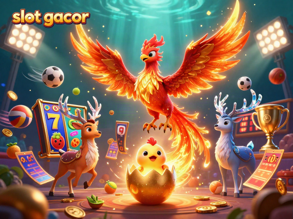 Win big with slot gacor as a majestic phoenix and a mystical stag inspire players.