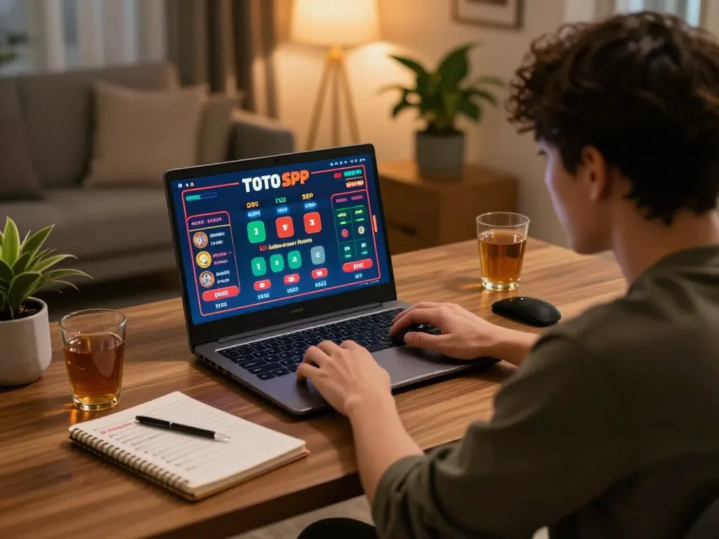 Engaging in a Toto SGP online game session, player focused on strategy and live dealer interaction.