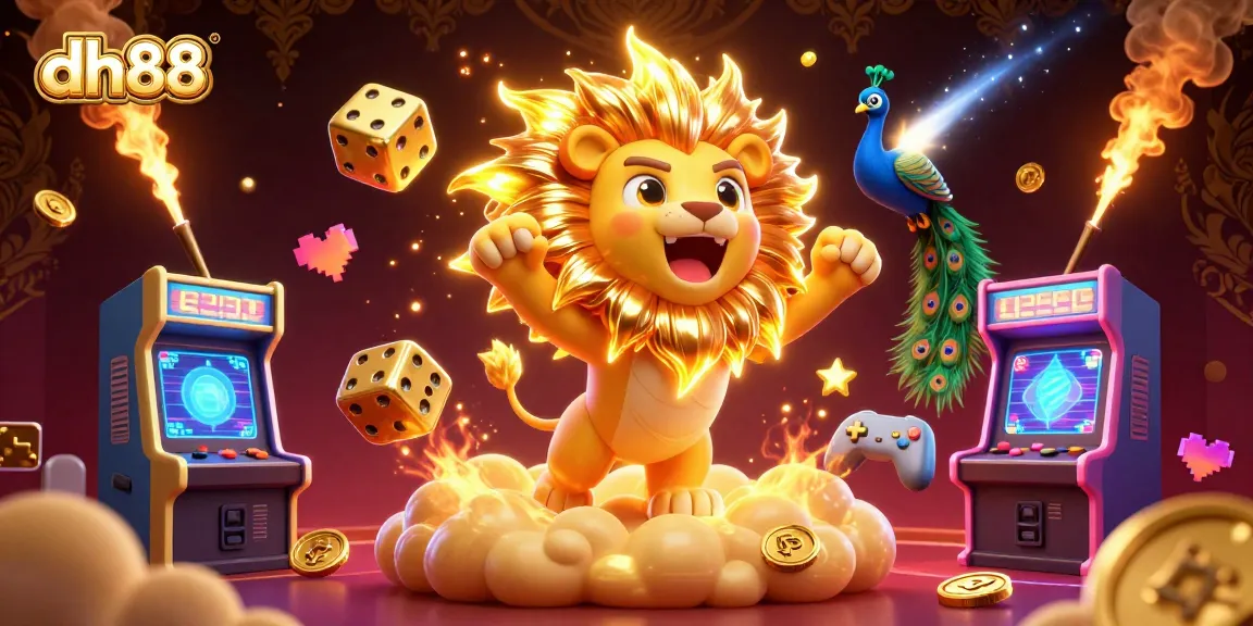 Engage with dh88's thrilling gaming experience featuring vibrant casino elements and cartoon characters.