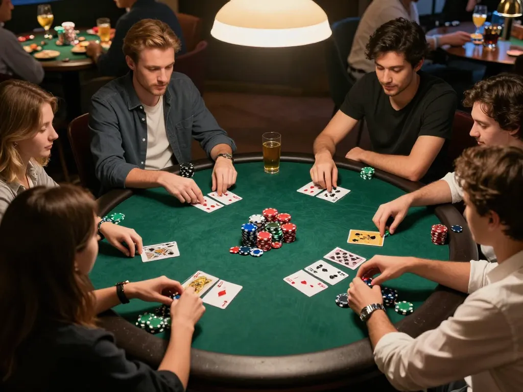 Bermain poker dengan teman dalam suasana yang hidup sambil menikmati permainan kasino online hwg500.