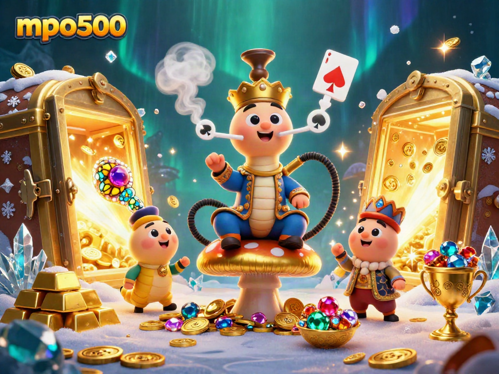 Gambarkan aksi mendebarkan mpo500 dengan koin emas yang berkilau dan simbol poker yang kreatif.