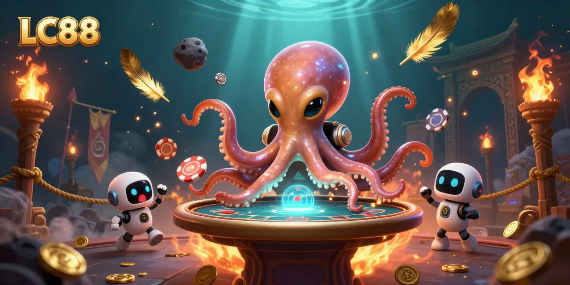 Experience thrilling gameplay at LC88 with a 3D alien octopus at a holographic poker table.