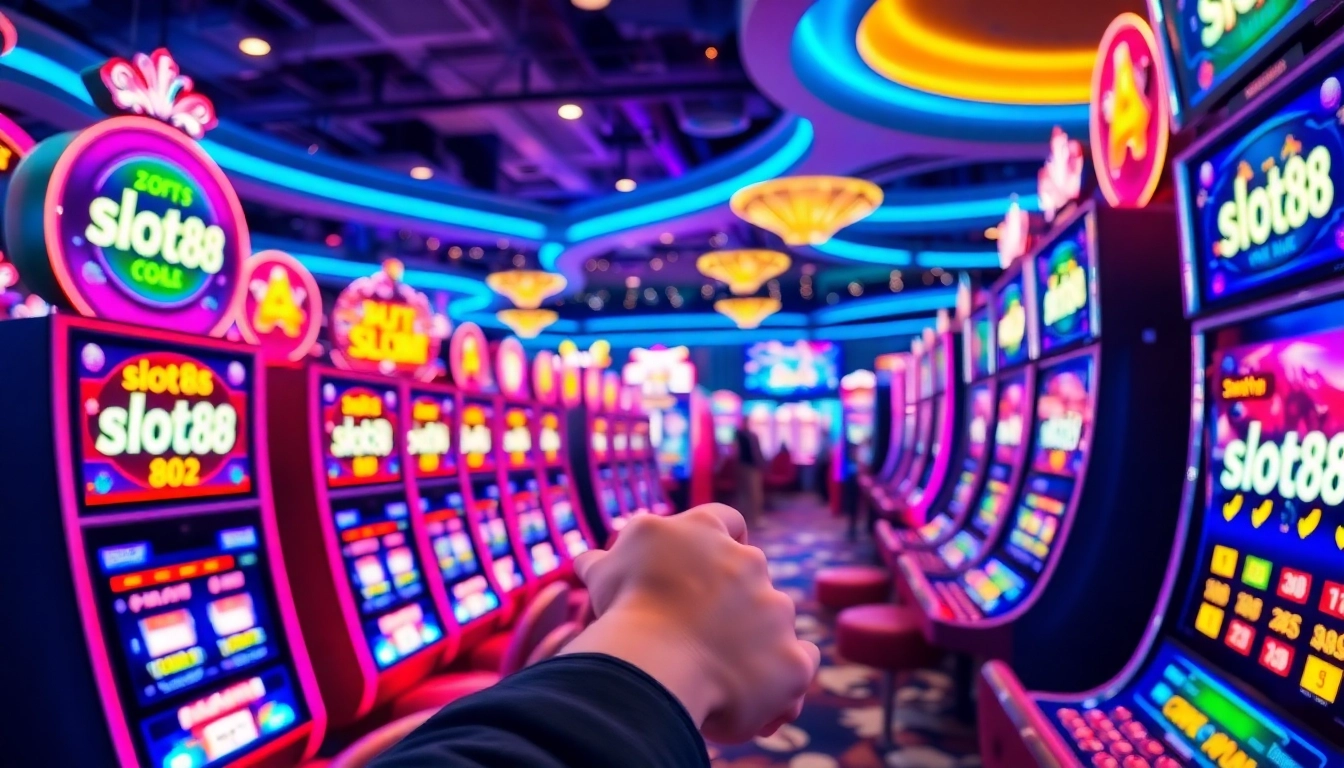 Experience the excitement of slot88 with vibrant casino slot machines in play.