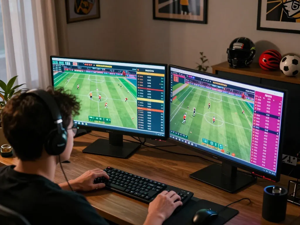 Engaging online gambling with Bonus garansi kekalahan 100% during a live sports betting session