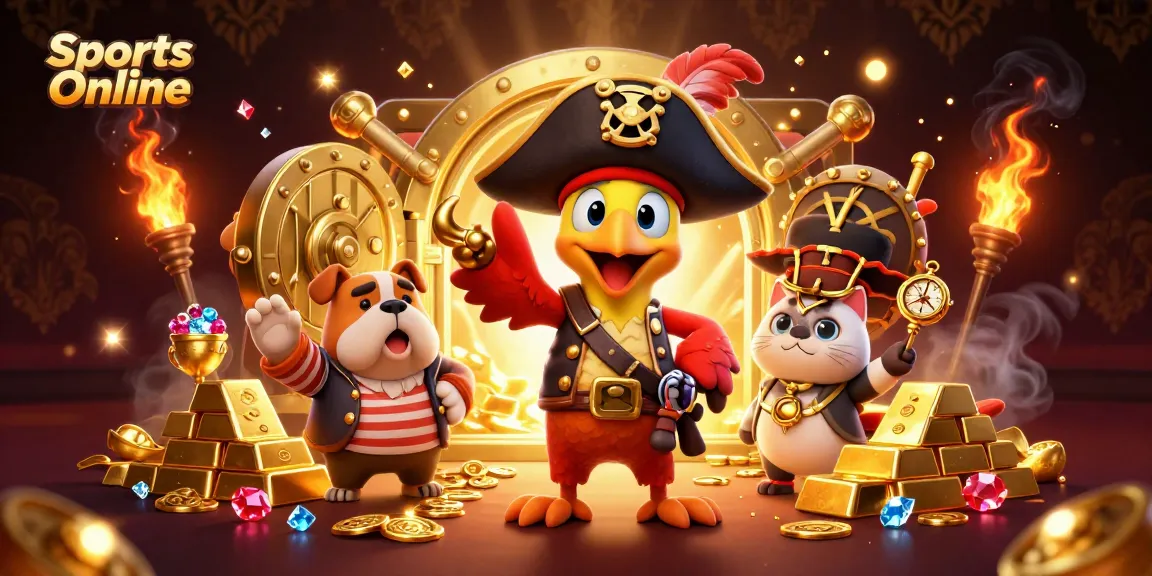 Bet on Sports Online with thrilling action featuring dynamic pirate scene and treasure elements