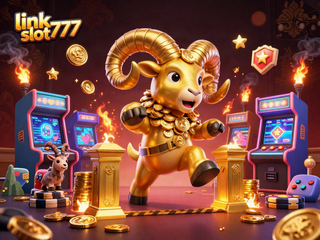 Engage with the link slot777 experience featuring a golden ram and dynamic casino elements.