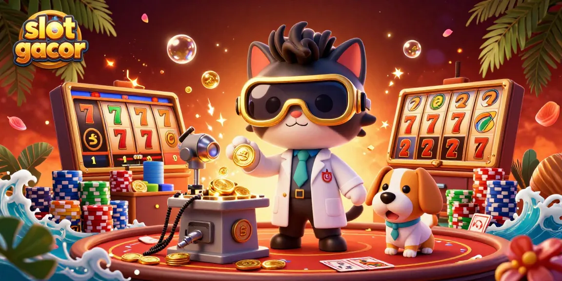Spin and win at slot gacor with vibrant slots and poker scenes illustrating exciting gameplay.