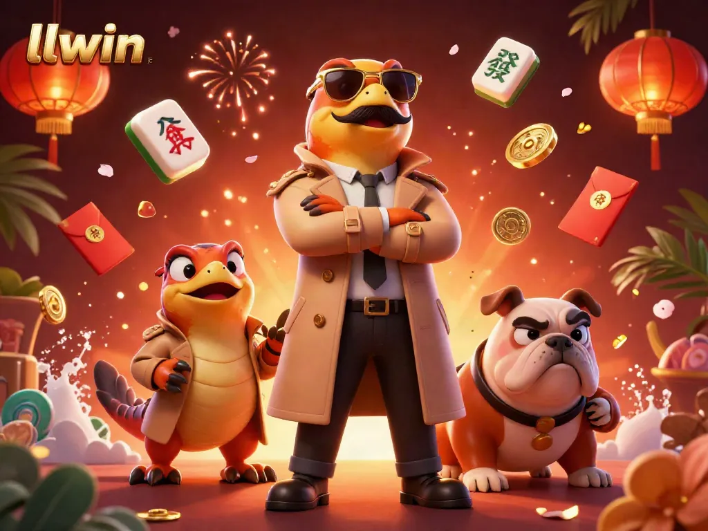 Experience llwin's vibrant casino world with cartoon raptors sneaking into a VIP lounge.