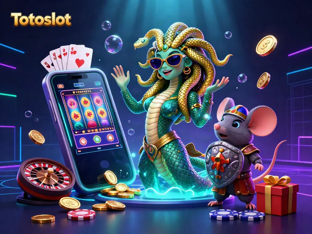 Menangkan hadiah dari permainan Totoslot dengan karakter yang menarik dan elemen kasino yang meriah.