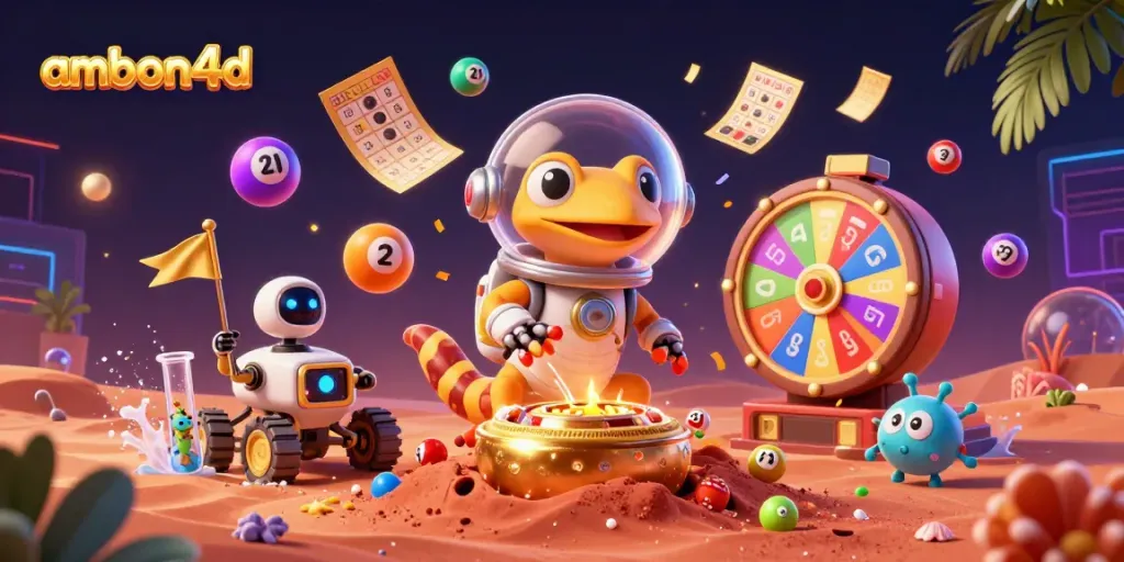 Experience the thrill with ambon4d as a Martian gecko uncovers a hidden golden casino on Mars.