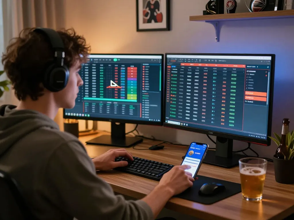 LGO99 sports betting action with user engaging in live gaming stats and betting apps