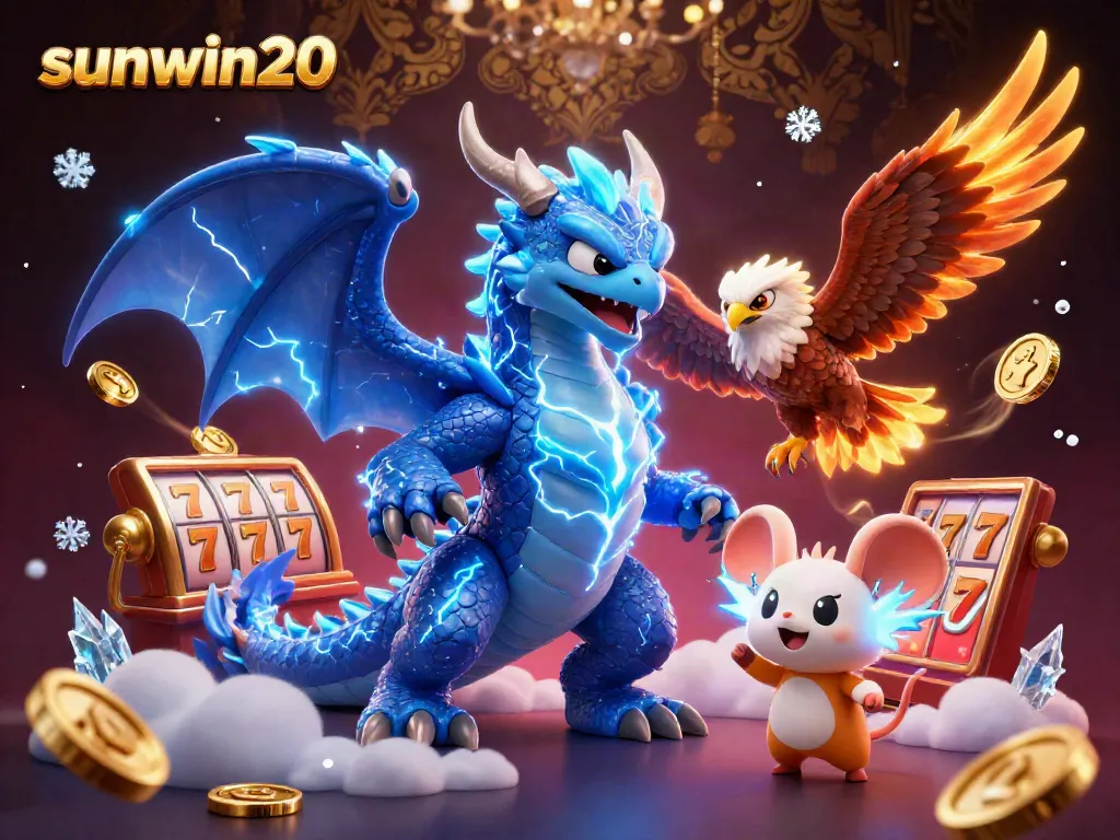 Join the thrilling world of sunwin20 with a thunder dragon and glimmering casino elements.