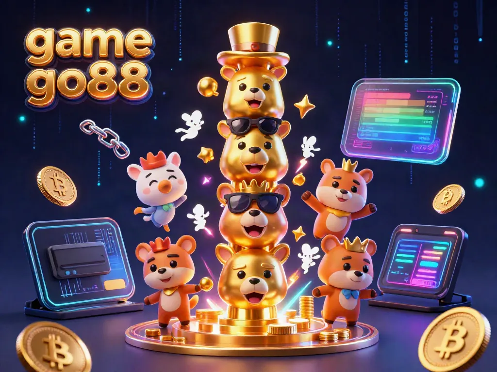 Engage in gameplay with the game go88 featuring a vibrant totem and crypto elements.