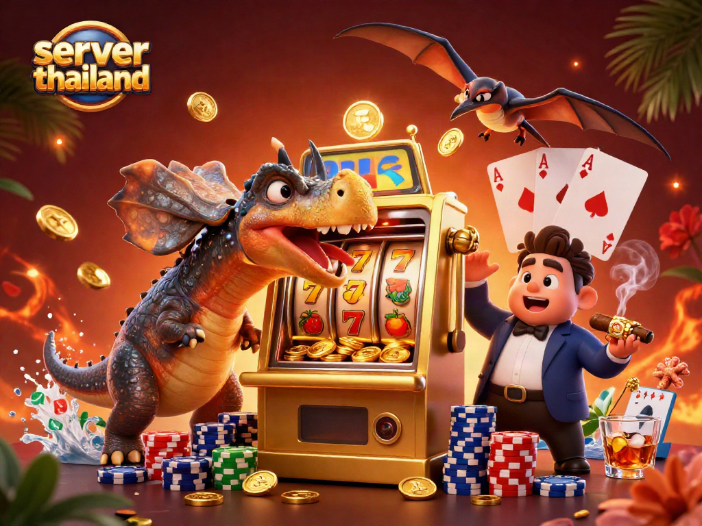 Experience the thrill at a server thailand casino as pachycephalosaurus hits a jackpot slot machine.