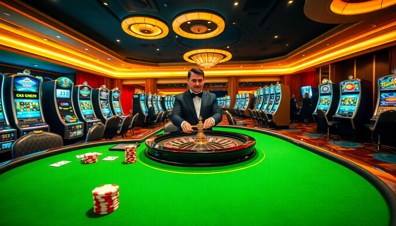 Engaging gaming experience at https://na777unduh.com with vibrant casino visuals and professional gaming tables.