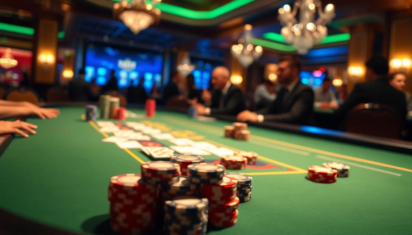 Menang dalam permainan bbtn4d di meja poker yang elegan dengan suasana mewah.
