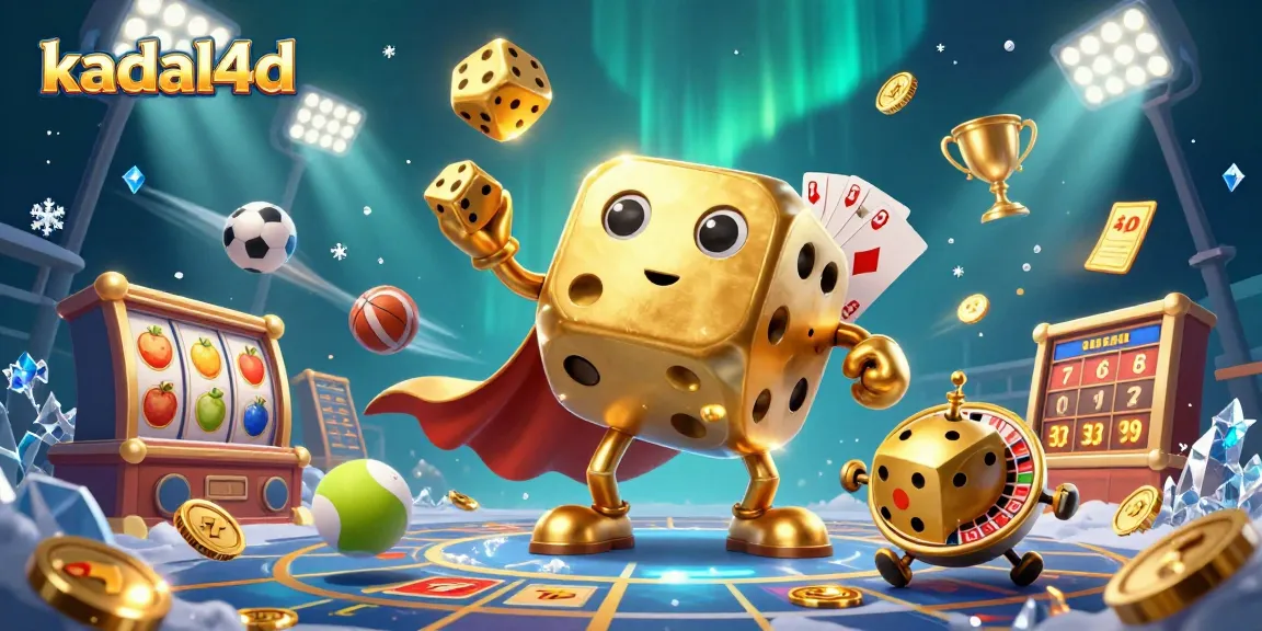 Gambar 3D kadal4d menunjukkan golem dadu emas dengan elemen permainan slot yang menarik.