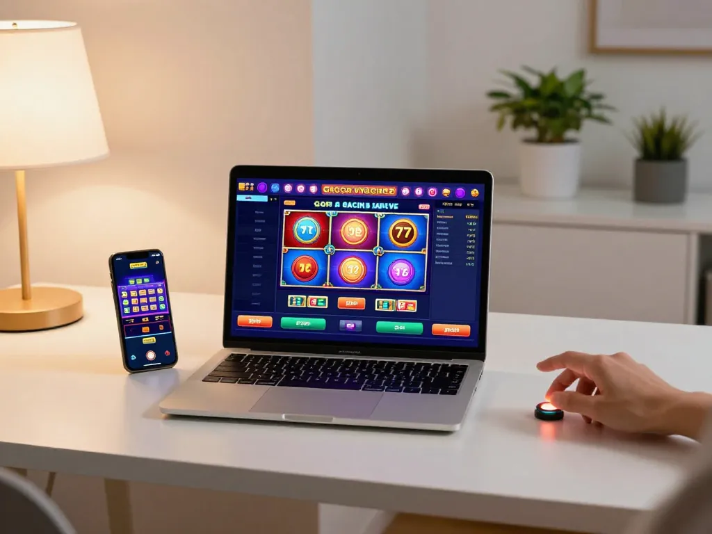 Engaging gameplay showing slot gacor hari ini on a laptop, highlighting excitement and strategy