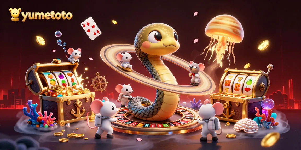 Experience the thrill of yumetoto with 3D cinematic visuals featuring a cosmic roulette scene and playful betting mice.