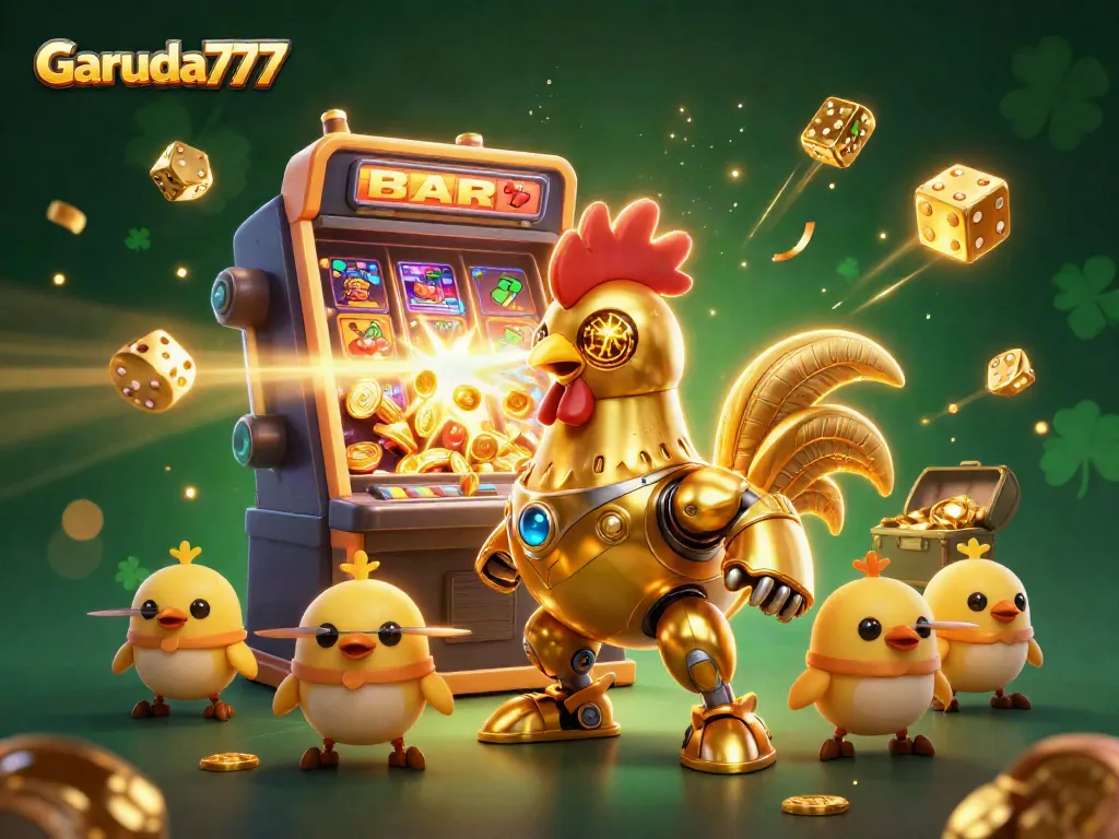 Garuda777 menampilkan slot online yang beruntung dengan robot ayam emas dan permainan jackpot yang menarik.
