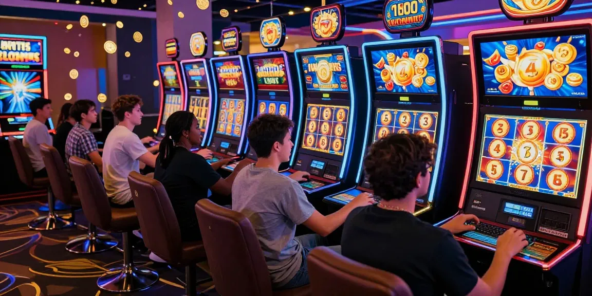 Players enjoying exciting slot games online, celebrating wins in a vibrant casino atmosphere.
