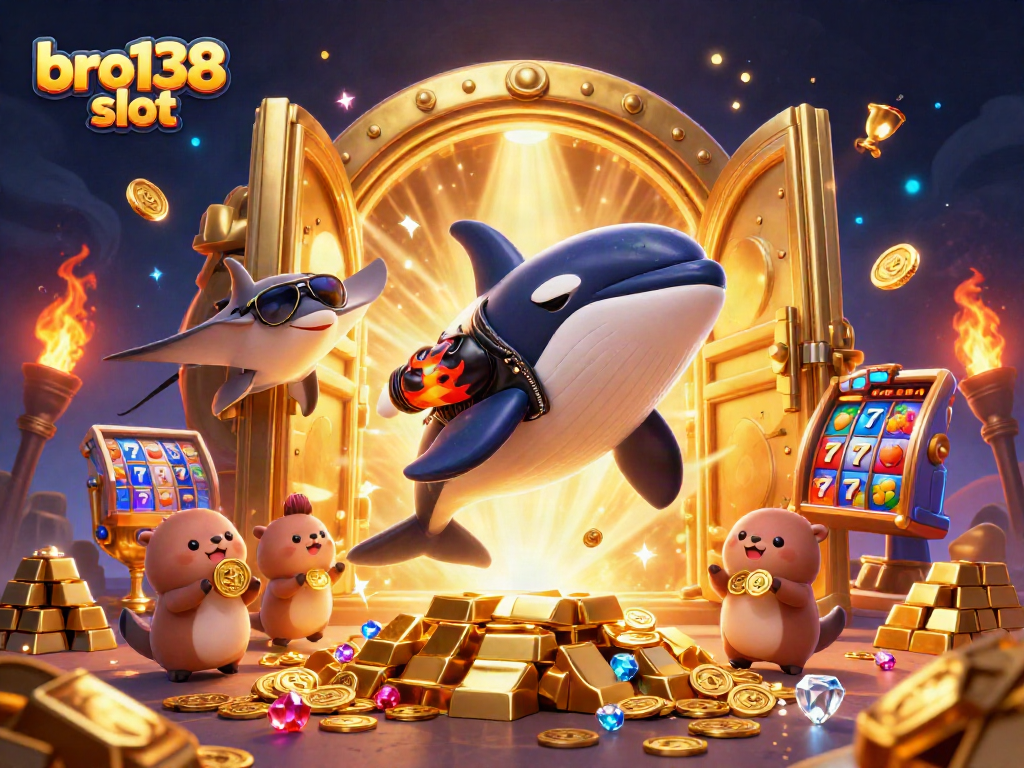 Experience thrilling wins with the bro138 slot showcasing vibrant 3D characters and dynamic casino elements.