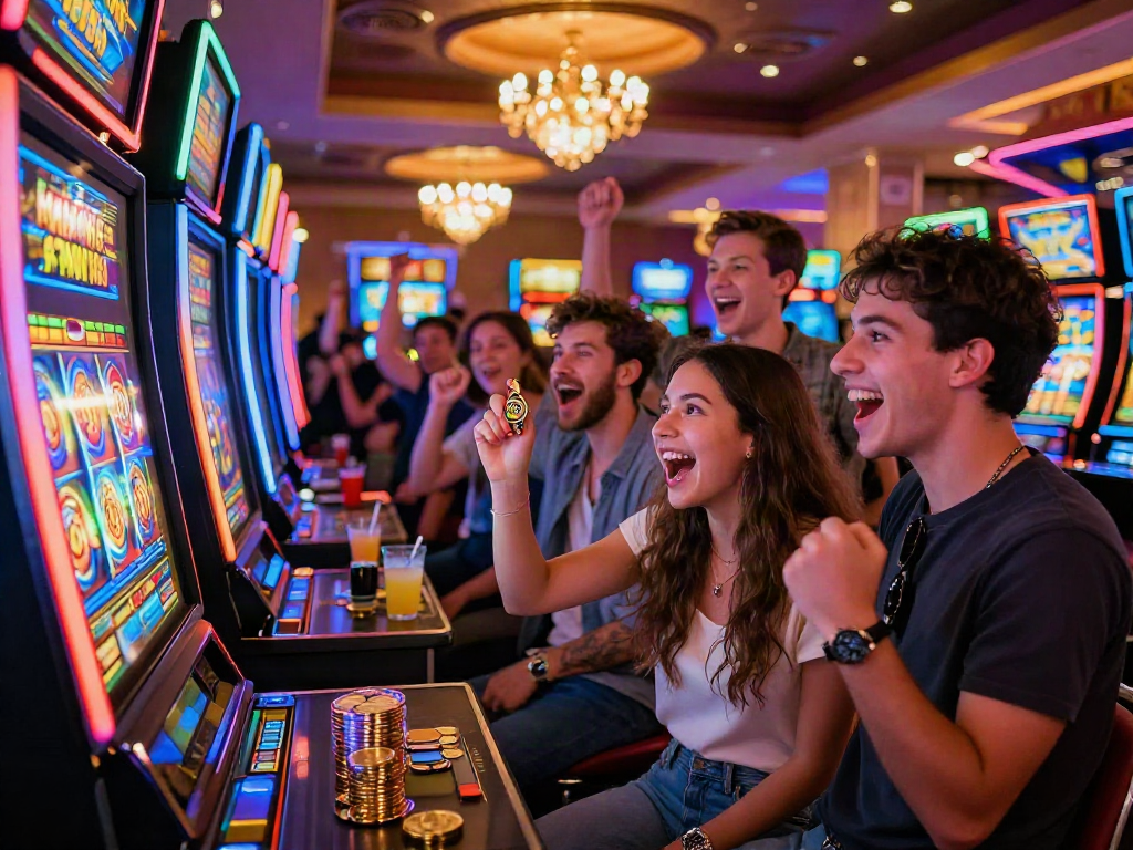 Permainan Slot yang Menarik dengan Teman-teman dalam Suasana Kasino Berwarna-warni