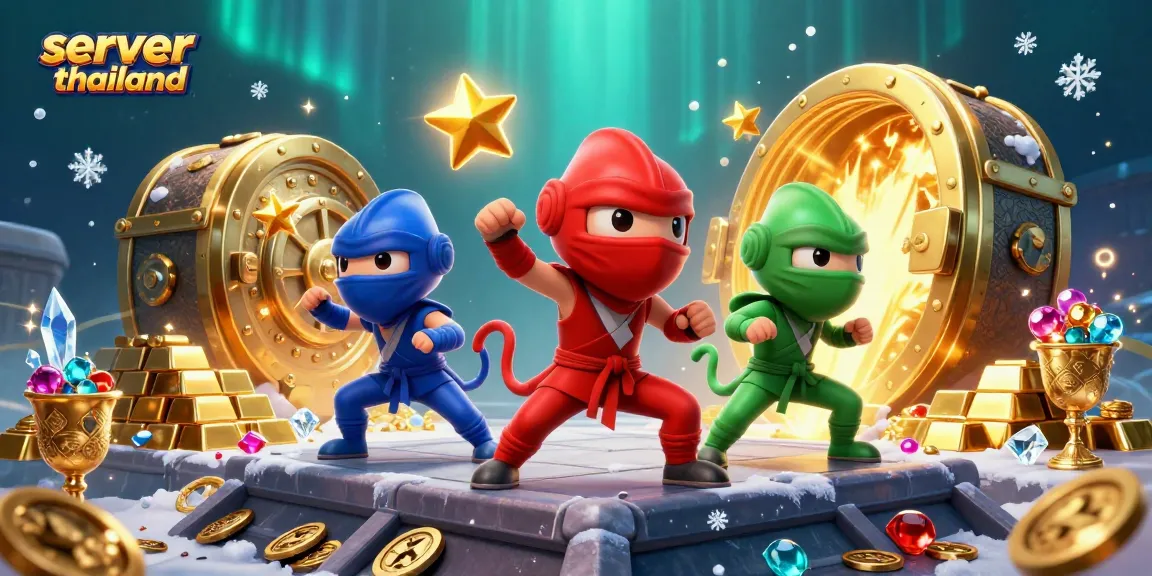 Engage with thrilling action at server thailand with ninja chameleons amidst treasures and gaming excitement.