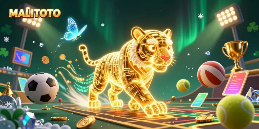 Experience thrilling gameplay with MALITOTO at a vibrant digital casino showcasing sports elements.