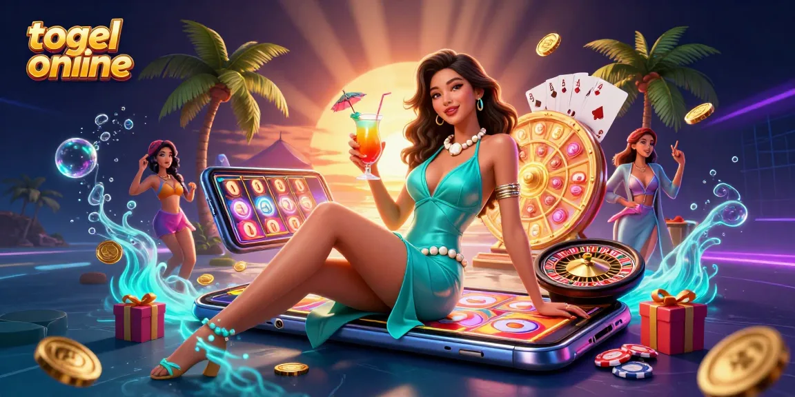 Experience the excitement of togel online with our vibrant casino-themed illustration.