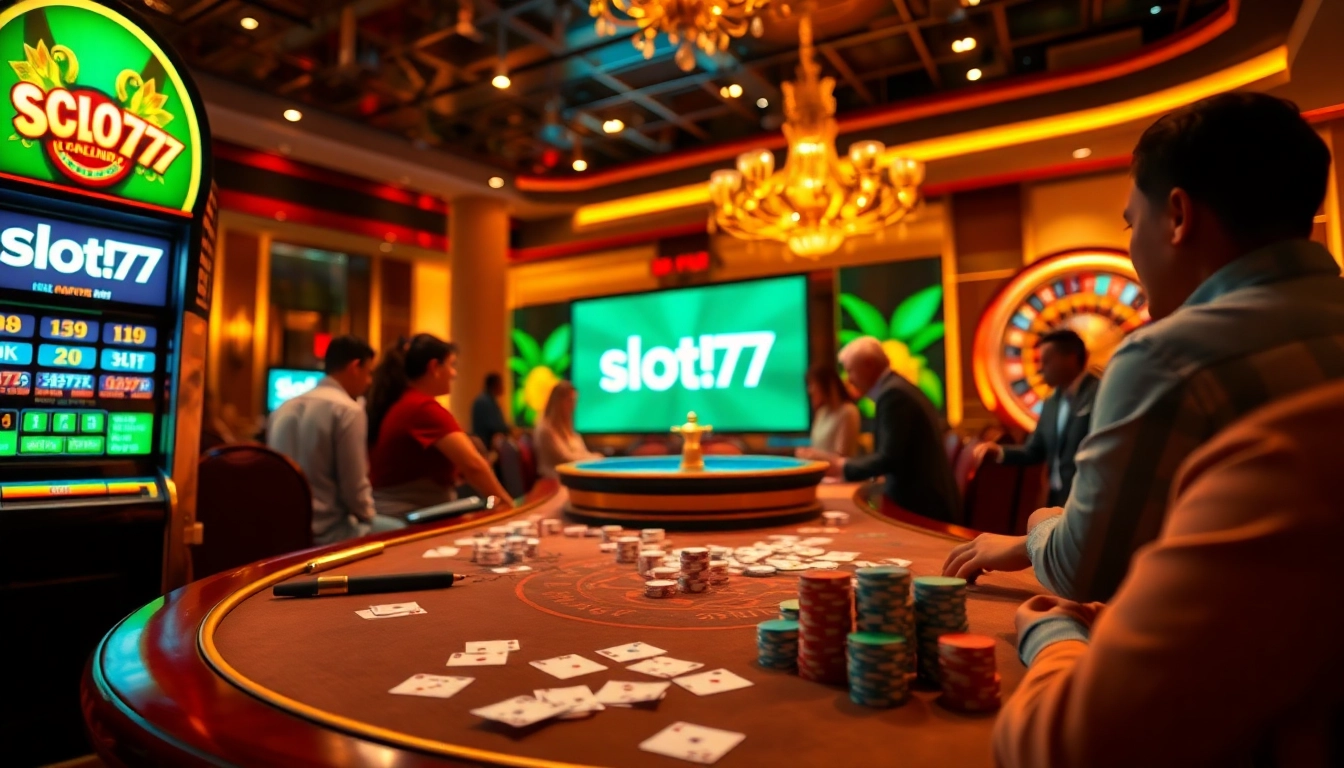 Experience excitement with the slot777 login feature at a vibrant casino table.