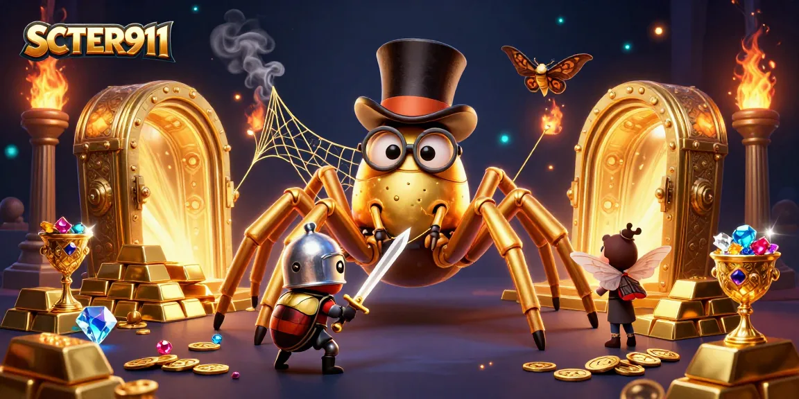 Engage with SCATTER911's vibrant casino adventure featuring a fearless beetle knight and treasures galore.