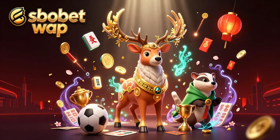 Pasang taruhan melalui sbobet wap dengan ilustrasi sportsbook dinamis yang penuh warna.