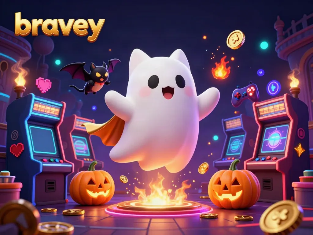 Experience exciting casino adventures with bravey in this vivid haunted mansion scene