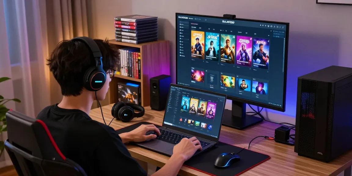 Pemain menggunakan SULAP 338 di rumah dengan aksesori gaming dan suasana nyaman.