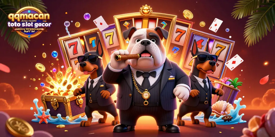 Engage in thrilling gaming with qqmacan situs resmi toto slot gacor online terpercaya hari ini in a vibrant 3D casino scene.