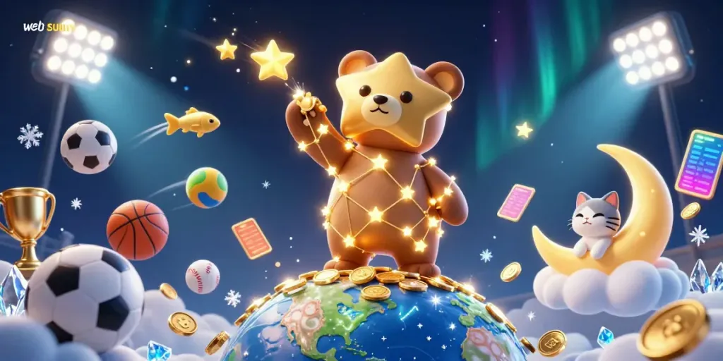 Engage in thrilling wins with web sunwin as a constellation bear garners coins, under cosmic vibes.