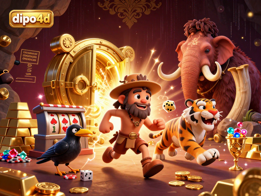 Dive into dipo4d's thrilling gaming experience with vibrant 3D casino atmosphere and dynamic characters.