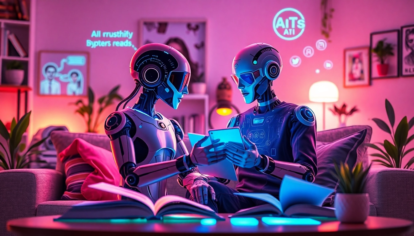 Engaging scene showcasing crush ai in a modern, friendly setting with a digital companion.