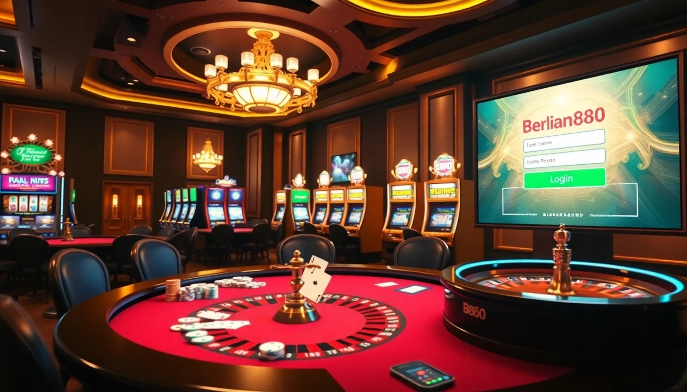 Experience the excitement of online gambling with berlian888 login at a vibrant casino table.