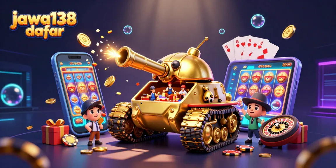 Jawa138 daftar menampilkan ilustrasi kasino mini dalam tank keong emas yang unik.